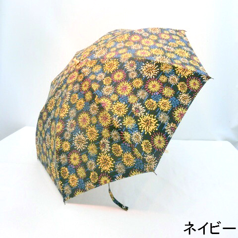 日本製】【晴雨兼用】【折りたたみ傘】和調ちりめん小紋生地花火柄日本