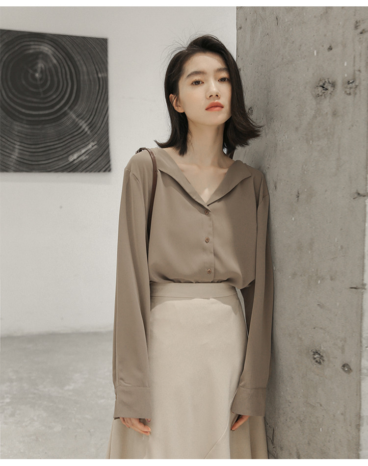 女性美up 韓国ファッション 感バッチリ誘惑可愛い ラペル 気質ol スタイル 長袖 シャツ Watsons Biz Id