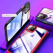 2019 iPhone 11/11pro/11por Max ケース カバー アイフォン11 シンプル ガラス風 PC素材×TPU