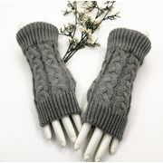 秋冬レディース 手袋 グローブ 韓国風 保温 毛糸 アームカバー