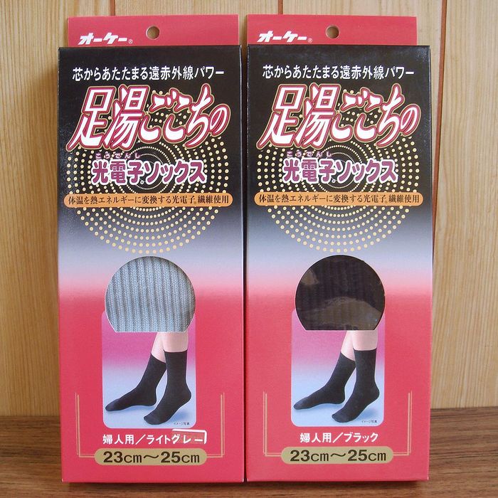 【遠赤外線パワー】日本製　足湯ごこちの光電子ソックス　化粧箱入り