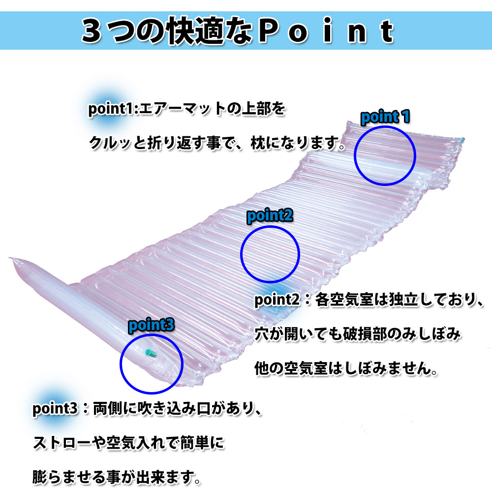 防災グッズ 快適エアーマット Plus 枕機能付き コンパクト 簡易エアベッド 独立空気室 バルーン構造 雑貨 株式会社 ピースアップ 問屋 仕入れ 卸 卸売の専門 仕入れならnetsea