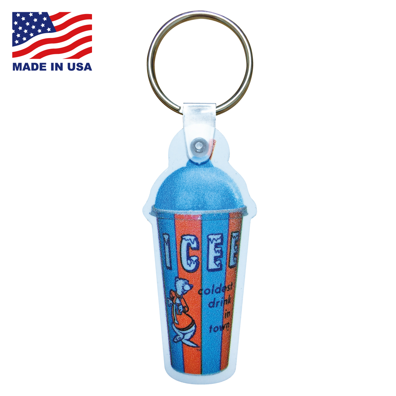 RUBBER KEYCHAIN ICEE CUP MADE IN USA