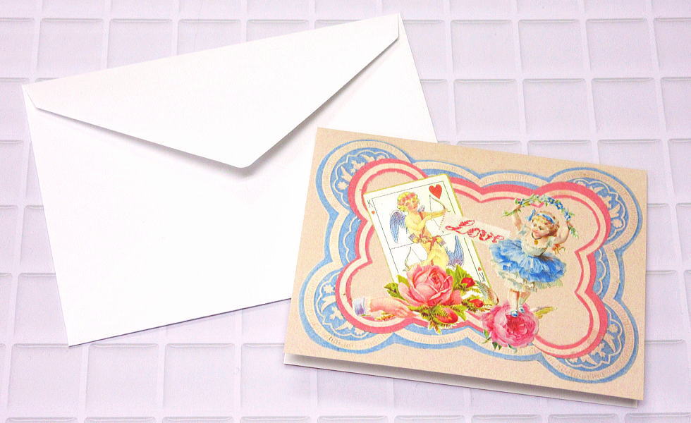 Rakka二つ折りヴィクトリアンメッセージカード(封筒付き) RVF2