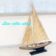 組立木製ヨット(船)ブラウンカラー(高さ98cm)【WE-3】