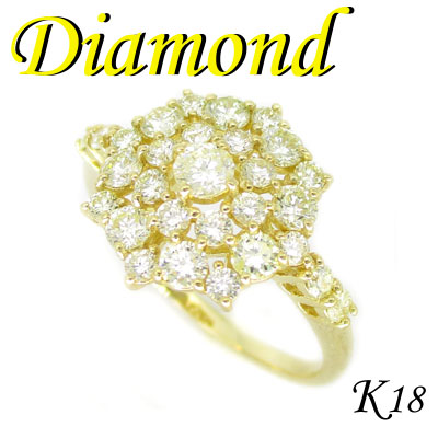 1-2001-03037 ZDA  ◆ K18イエローゴールド デザイン リング  ダイヤモンド 1.00ct  13号