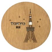 ＜和雑貨・食器＞木製ラウンドコースター 東京 No.303-218
