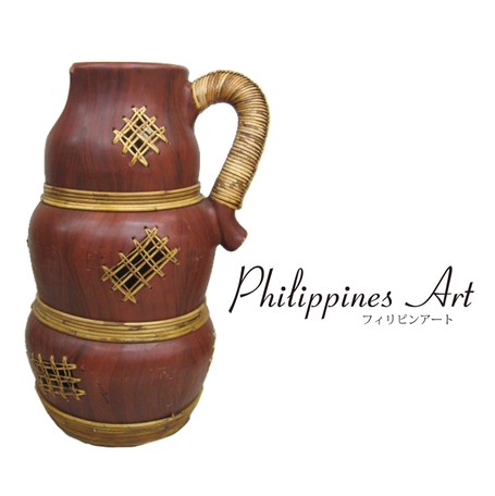 【SALE】フィリピンアート［ピーナッツピッチャー］＜花瓶＞【同梱不可】