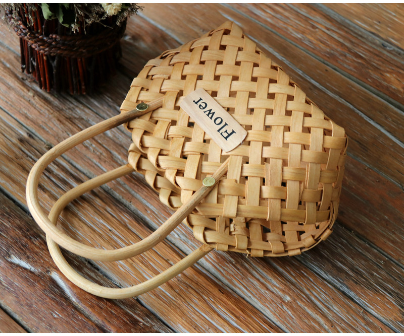 バッグ ハンドバッグ ミニバッグ 工芸 木編みバッグ かごバッグ