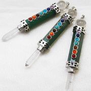 ペンデュラム　アベンチュリン　緑　グリーン　水晶　ヒーリングワンド　チャクラ　振り子　ダウジング