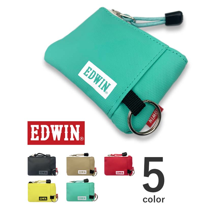 【全5色】 EDWIN エドウイン ファスナー カラフルラミネート加工 コインケース キーリング 財布 小銭入れ