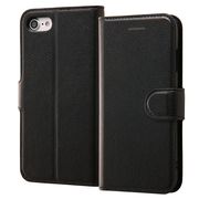 iPhone SE（第二世代）/ 8 / 7 手帳型ケース シンプル マグネット/ブラック/ブラック