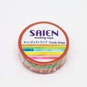 【新登場！安心の日本製！SAIEN 和紙 マスキングテープ オリジナルシリーズ！】キャンディストライプ