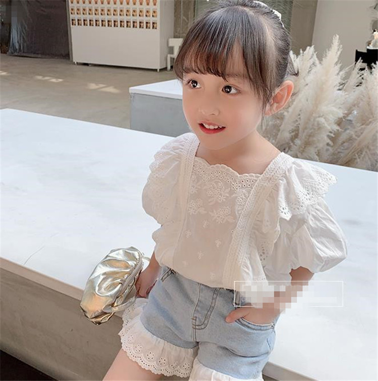 ドールシャツ 子供 洋風 半袖 トップス オシャレ シンプル シャツ 子供 赤ちゃん パフスリーブ アパレル 合同会社 サムズアップ 問屋 仕入れ 卸 卸売の専門 仕入れならnetsea