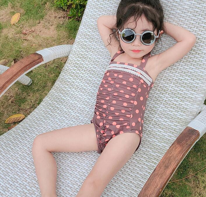 年夏新作 子供水着 キッズ水着 連体式 女の子 超可愛い 水着 水玉 2色90 130 アパレル 株式会社 コスモス 問屋 仕入れ 卸 卸売の専門 仕入れならnetsea