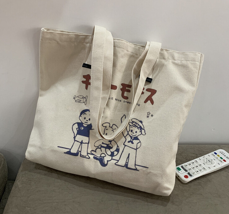 エコバッグ トートバッグ 肩掛け キャンバス 友達 犬 カワイイ ファッション雑貨 春栄 株式会社 問屋 仕入れ 卸 卸売の専門 仕入れならnetsea