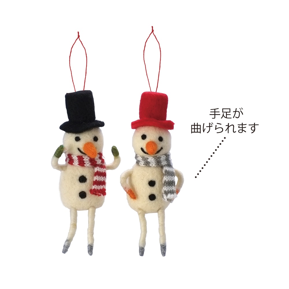 KEI：クリスマス羊毛フェルトオーナメント【ミニスノーマン】