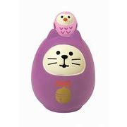 【5月中旬入荷予定】コンコンブル concombre 開運カラー猫だるま 紫