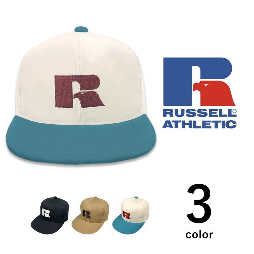 【全3色】RUSSELL ATHLETIC ラッセルアスレチック ロゴ刺繍 コットンベースボール キャップ