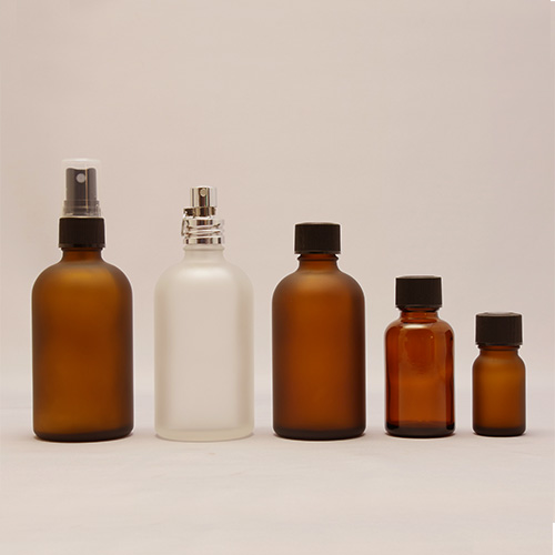 半透明)&(茶色) 100ml 化粧瓶 スプレー付 フロスト加工ガラス 半透明)&(茶色) 100ml 化粧瓶 スプレー付 フロスト加工ガラス