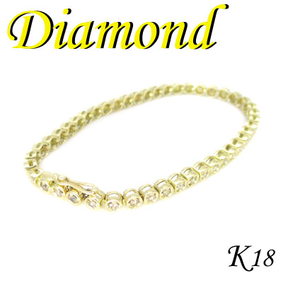 1-2006-02001 MDA ◆  K18 イエローゴールド ダイヤモンド 2.00ct テニスブレスレット