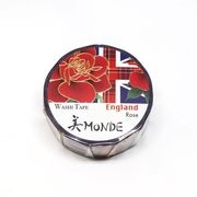 【新登場！安心の日本製！和紙マスキングテープ 美MONDEシリーズ】イギリス「バラ」15mm