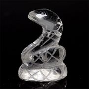 金運招来の福の神 天然水晶 蛇 ヘビ 彫刻置物【ランダム発送】