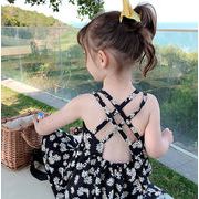 夏ファッション　キッズ服　ワンピース　ドレス　キャミソール　花柄