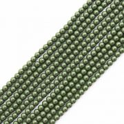 連　北投石（緑）丸　4mm　ラウンド　健康　美容　血行促進　薬石　マイナスイオン　リラックス