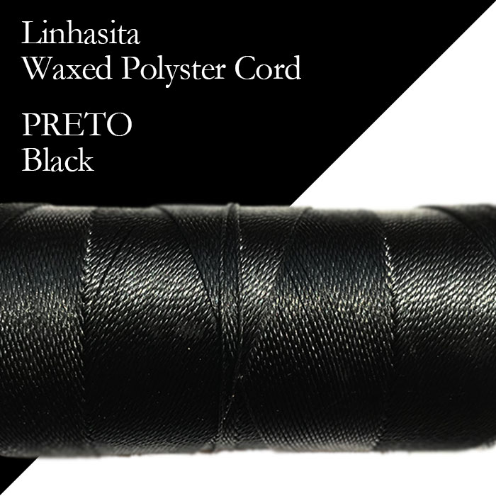 ワックスコード LINHASITA社製 ブラック/太さ1.0mm 長さ約160m/ ロウ引き紐 #PRETO