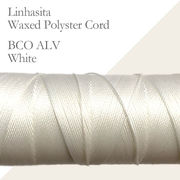 ワックスコード LINHASITA社製 ホワイト/太さ0.75mm 長さ約210m/ ロウ引き紐 #BCOALV