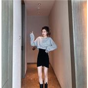 特別特価！韓国ファッション キャミ・ベアワンビス 2点セット ラウンドネック 背透けて 短いスタイル