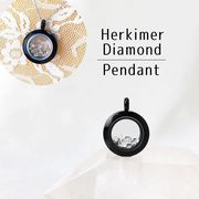 ペンダントトップ　ブラック　ハーキマーダイヤモンド　小　ドリームクリスタル　夢見の石　ネックレス