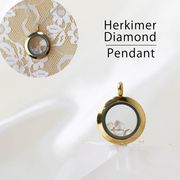 ペンダントトップ　ゴールド　ハーキマーダイヤモンド　小　ドリームクリスタル　ネックレス
