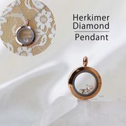 ペンダントトップ　ピンクゴールド　ハーキマーダイヤモンド　小　ドリームクリスタル　ネックレス