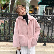 おすすめ商品 韓国ファッション チェスターコート コート 短いスタイル ミンク ファー 気質 スリム