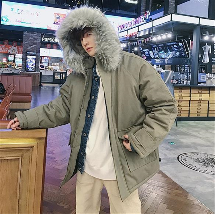 毛皮の襟 フード付き 綿のジャケット 韓国版 おしゃれな パンのジャケット 厚手 暖かさ