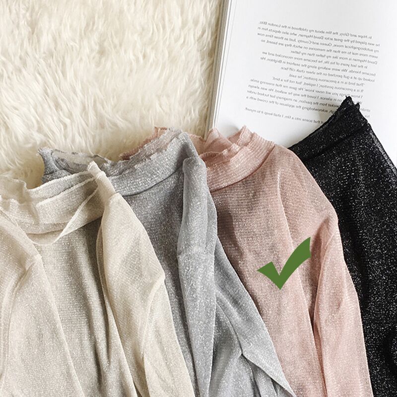 トップス シャツ ブラウス リブネック レース 長袖 秋冬 レディース