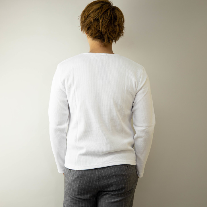 長袖tシャツ メンズ クルーネック ワッフル サーマル ロングtシャツ ロンt カットソー アパレル 佐藤正 株式会社 問屋 仕入れ 卸 卸売の専門 仕入れならnetsea