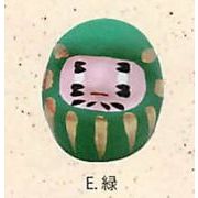 【日本製】【おもしろ縁起物】張り子だるま(7色)／E.緑