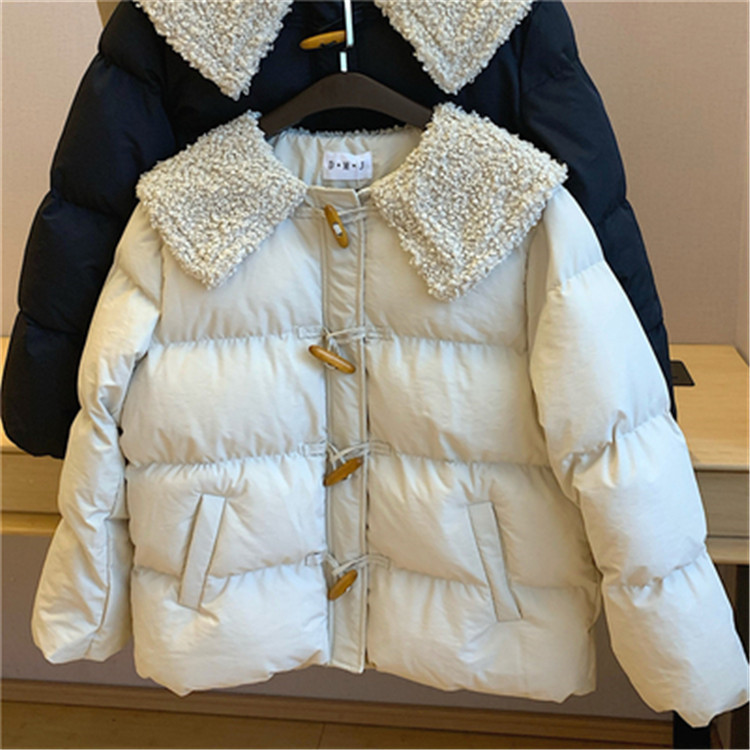 合わせやすい服で 韓国ファッション ステッチ ラペル 短いスタイル 暖かく保つ 厚い 綿の服 学生 暖かい