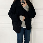 優雅女性らしい韓国ファッション秋冬レトロカジュアル 短いスタイル コート 暖かい コットンジャケット