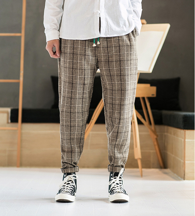 簡単にオシャレを楽しむ ラシャ チェック柄 ズボン ストレートパンツ ビックサイズ メンズ アパレル エスペランス 合同会社 問屋 仕入れ 卸 卸売の専門 仕入れならnetsea