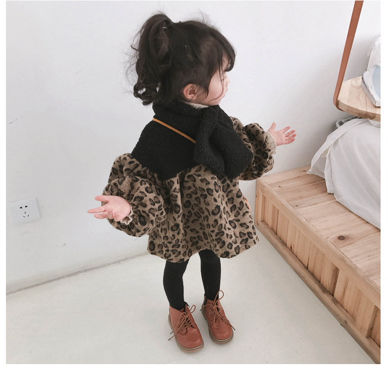 2020秋新作 韓国風 子供服 女の子 可愛いキッズ ヒョウ柄