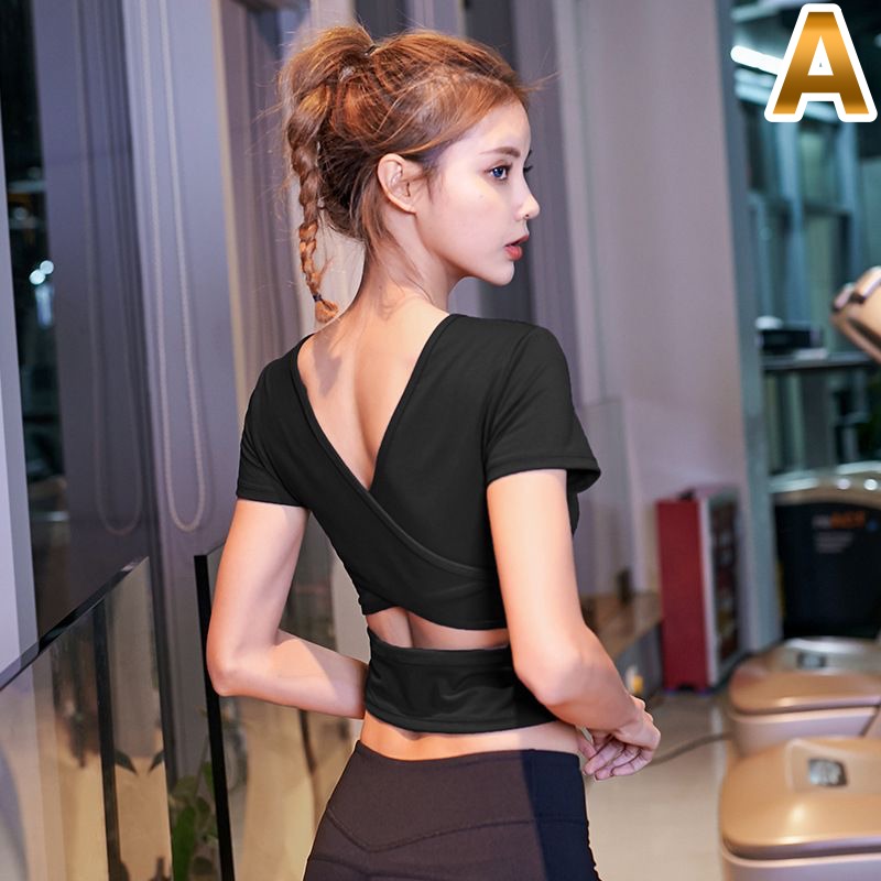 スポーツウェア ヨガウェア フィットネス トレーニングウェア トップス 速乾