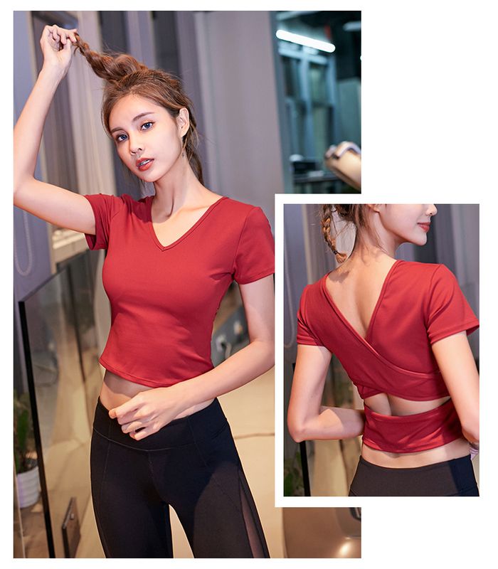 スポーツウェア ヨガウェア フィットネス トレーニングウェア トップス 速乾