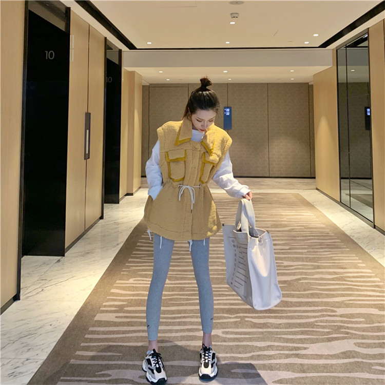 秋冬新色登場 韓国ファッション 韓国語版 子羊の髪 ベスト コート タンクトップ スリム ファーワン Www Watsons Biz Id
