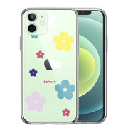 iPhone12mini 側面ソフト 背面ハード ハイブリッド クリア ケース CuVery  花柄 フローラル