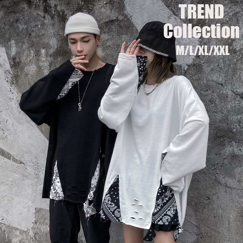 21春新作 ロングtシャツ ロンt メンズ レディース 原宿系 ストリート系 韓国系ファッション 長袖 アパレル Trend9 問屋 仕入れ 卸 卸売の専門 仕入れならnetsea