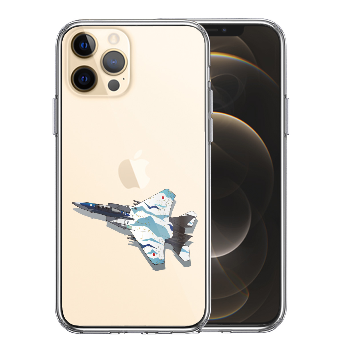 iPhone12 Pro 側面ソフト 背面ハード ハイブリッド クリア ケース 航空自衛隊 F-15J アグレッサー4